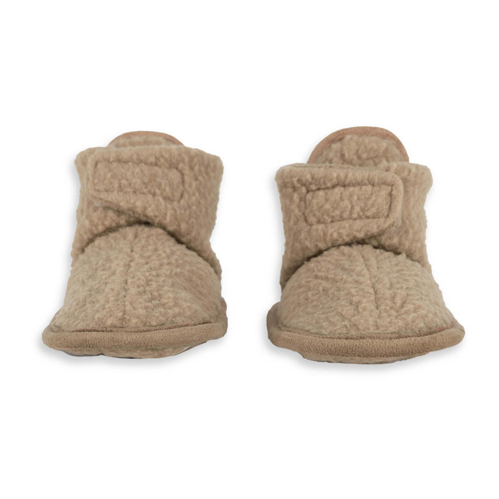 Lodger baby slofjes fleece beige