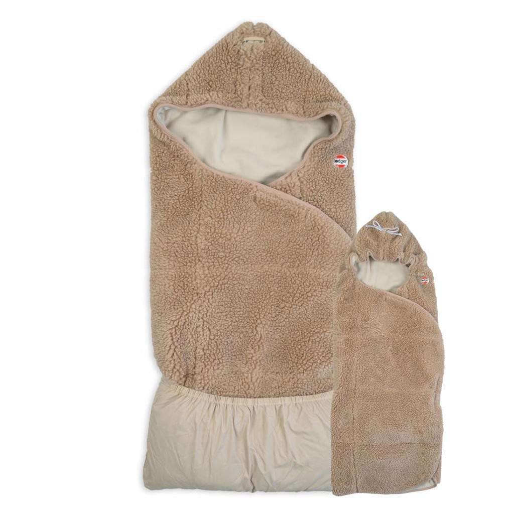 Lodger 3-in-1 wikkeldeken Wrap Blanket Teddy lichtbruin 0-9 mnd