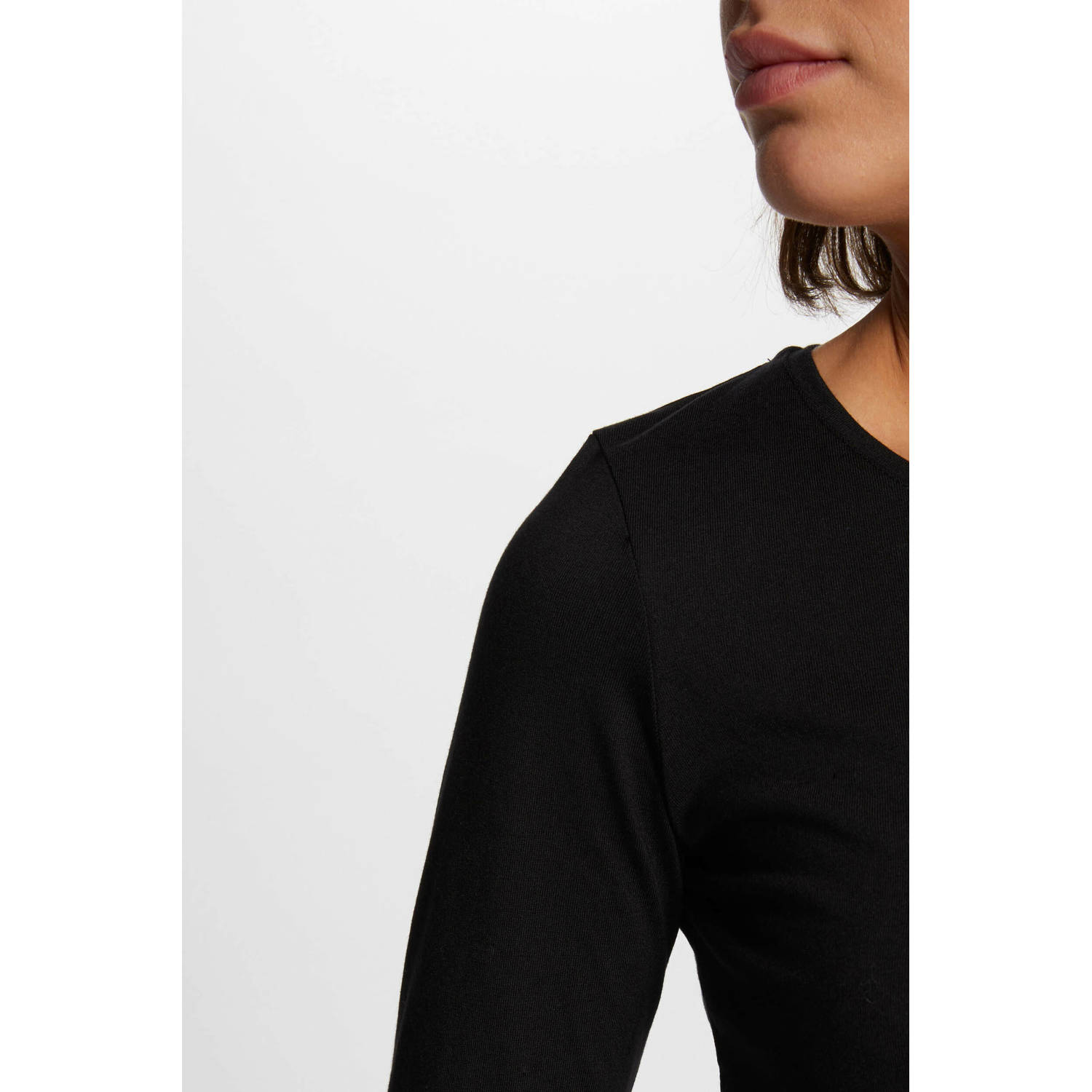 Morgan longsleeve met tekst zwart
