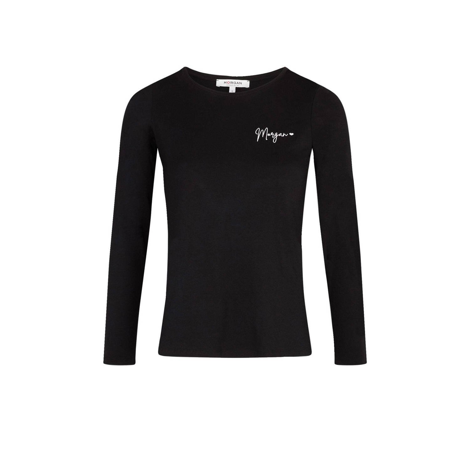 Morgan longsleeve met tekst zwart