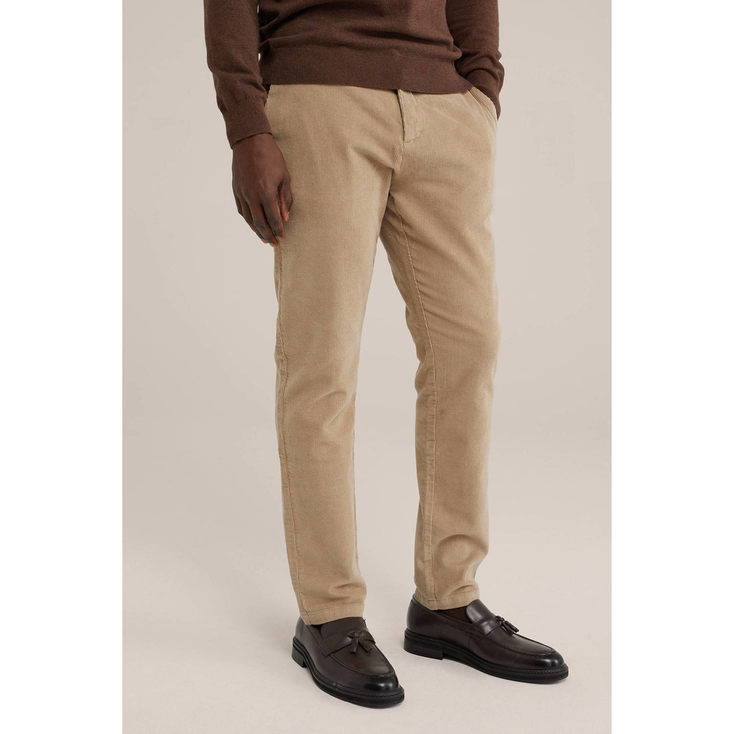 WE Fashion corduroy slim fit chino beige wood