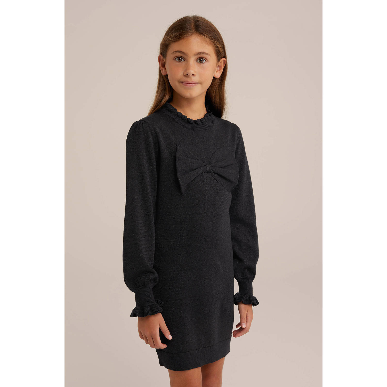 WE Fashion korte jurk glitter zwart