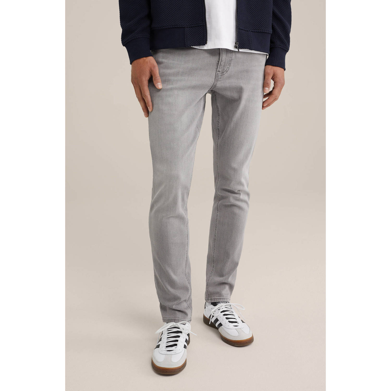WE Fashion Blue Ridge slim fit jeans light grey denim