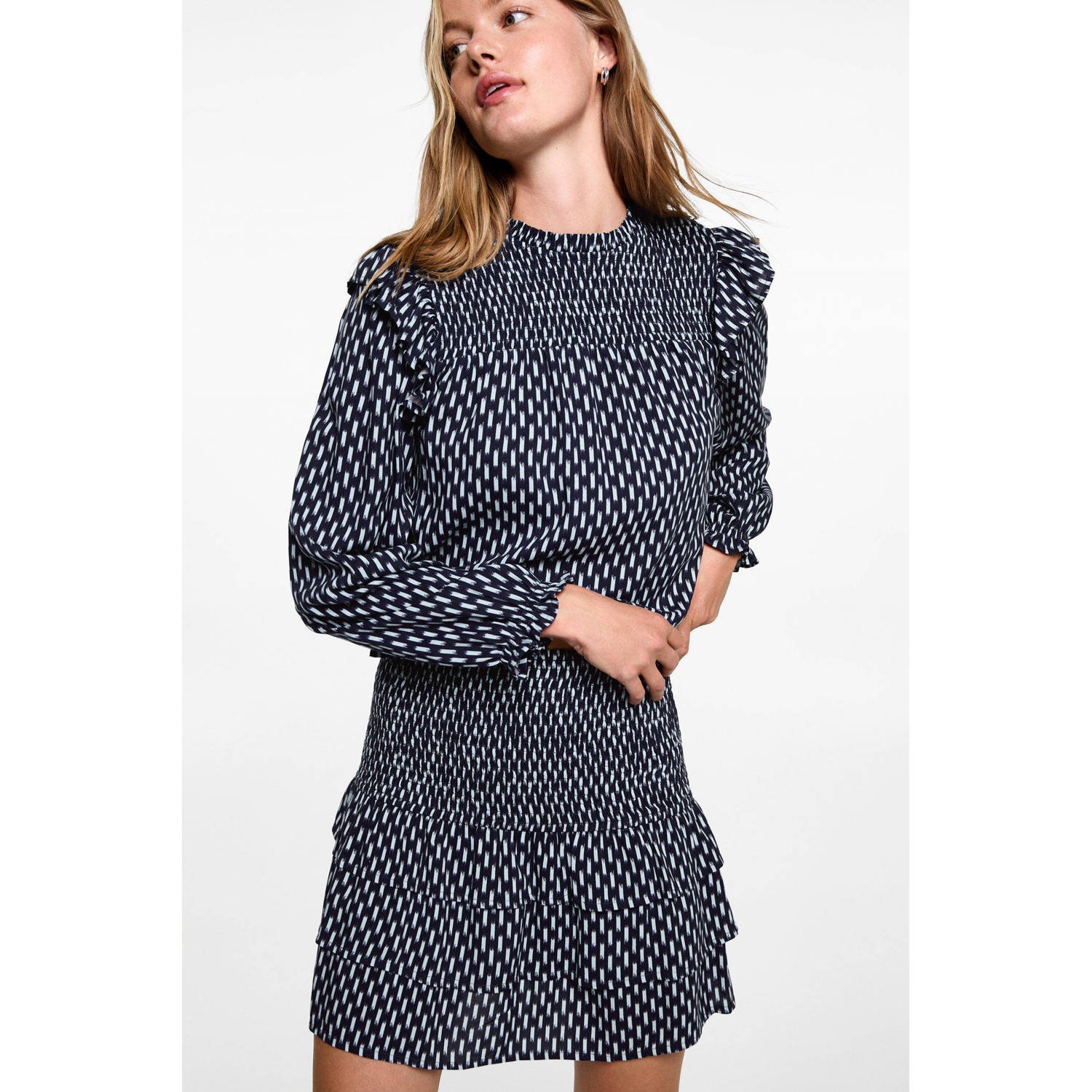 MANGO TEEN strokenrok donkerblauw