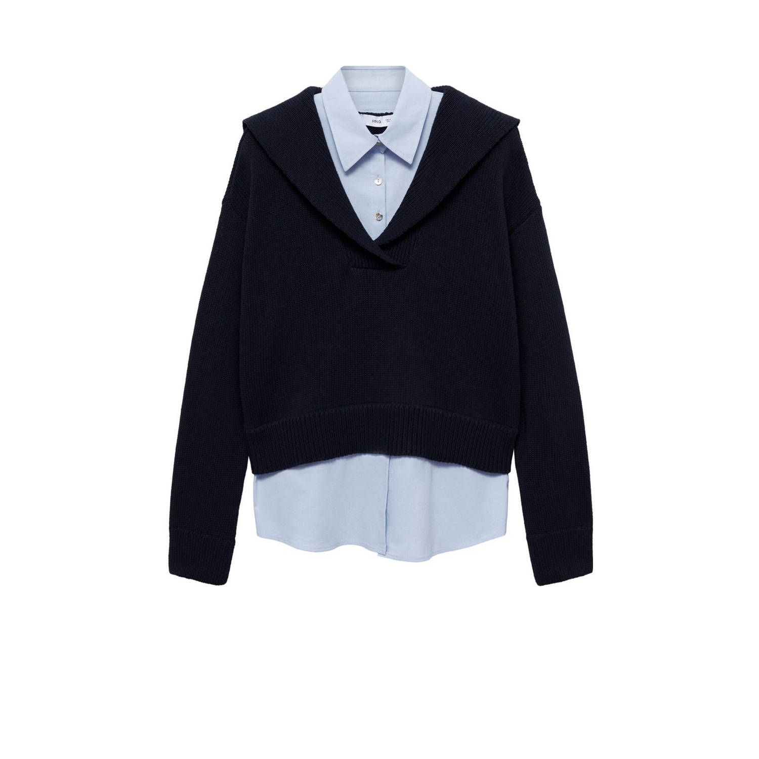 Mango pullover donkerblauw