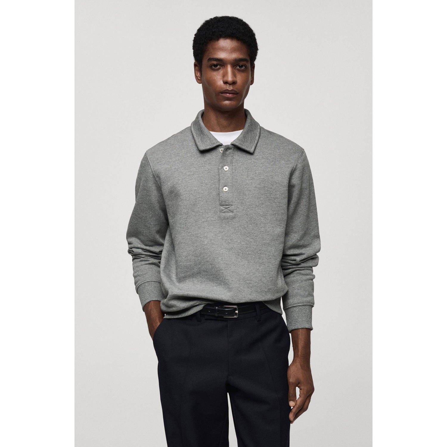 Mango Man sweater lichtgrijs
