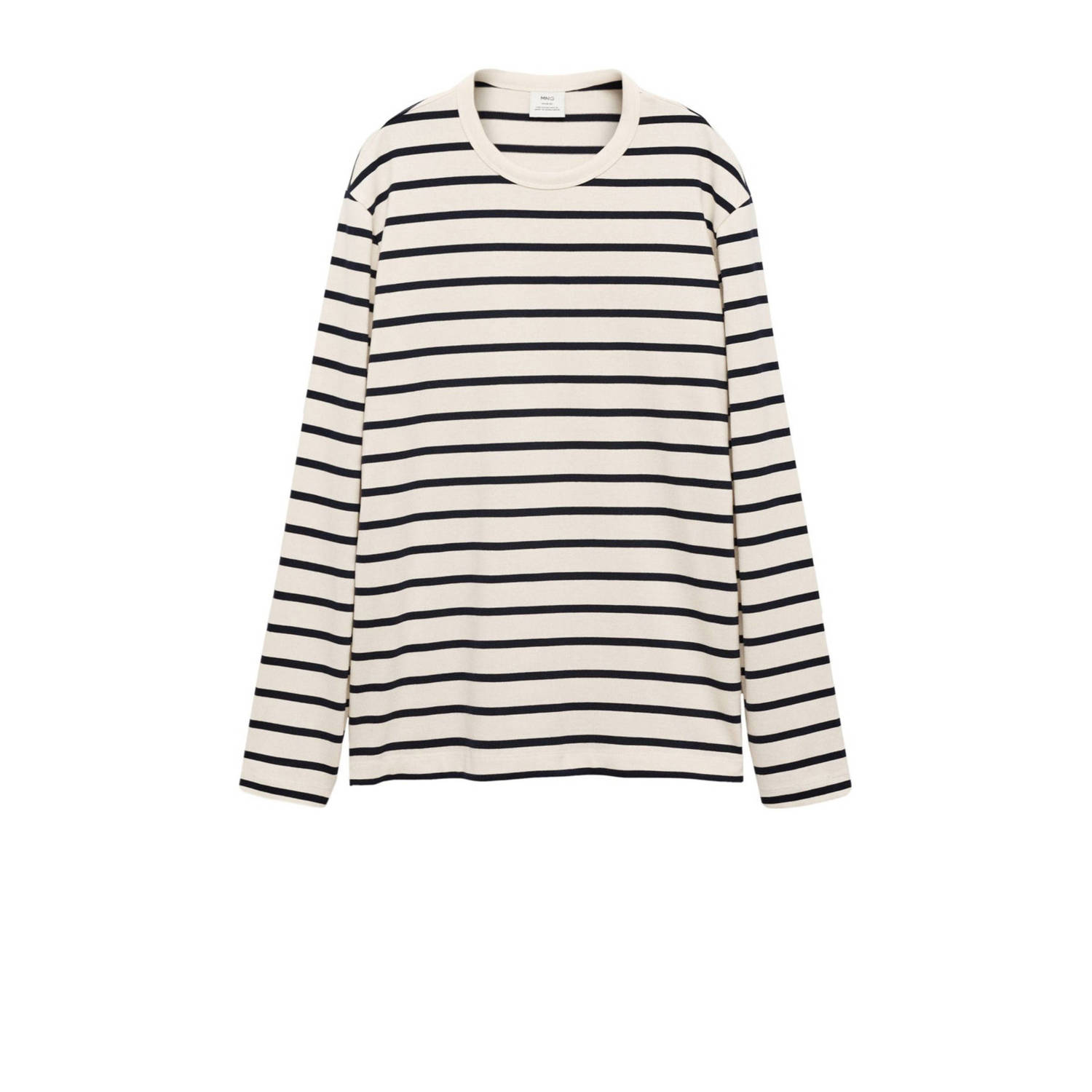 Mango Man gestreepte longsleeve beige