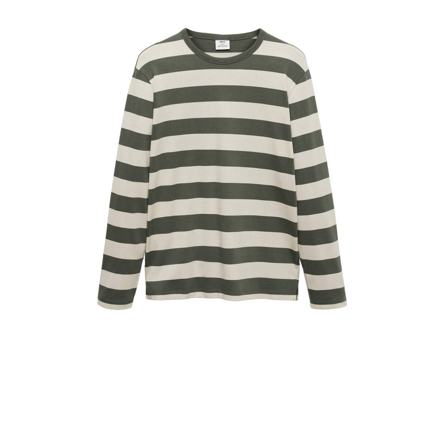 Mango Man gestreepte longsleeve groen