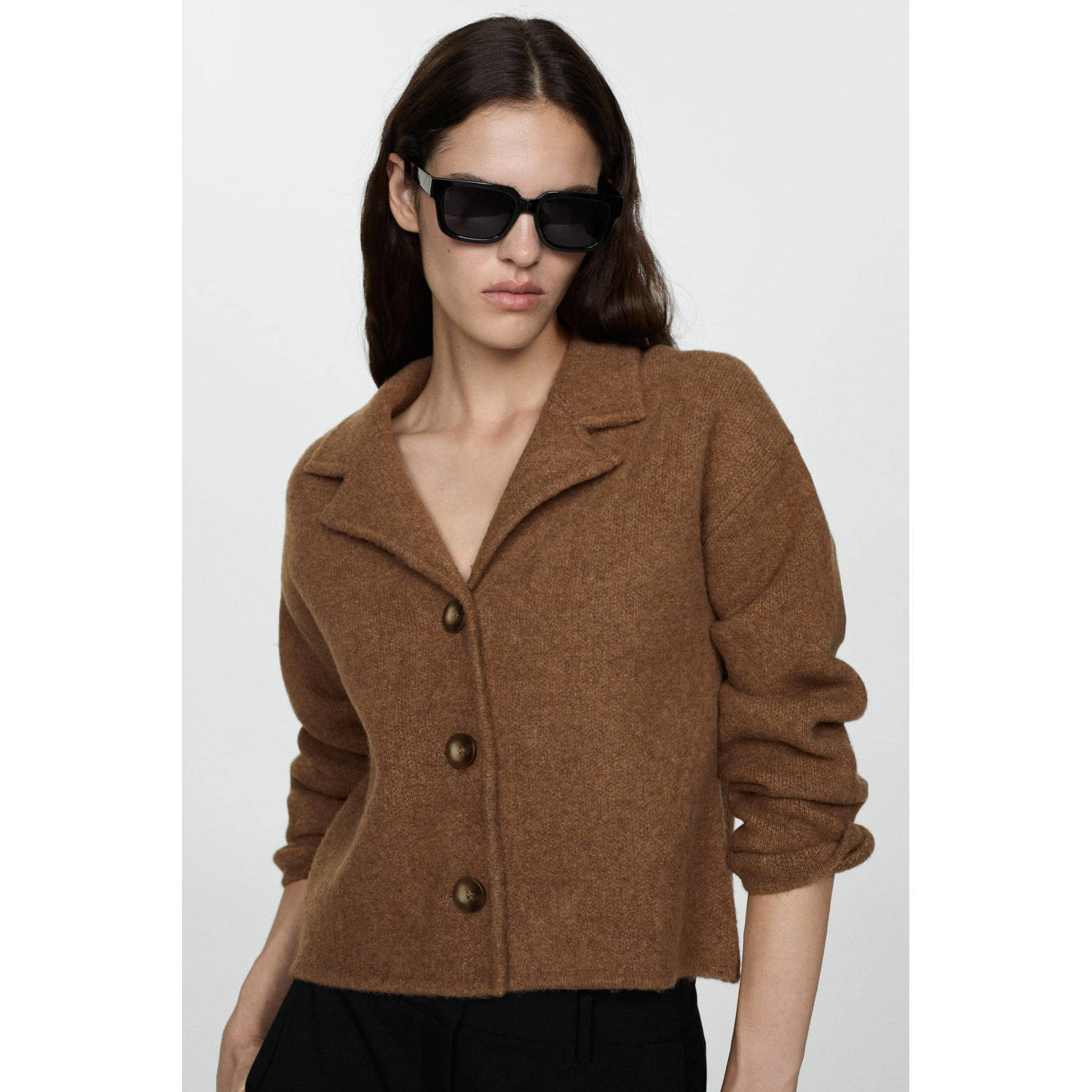 Mango vest bruin