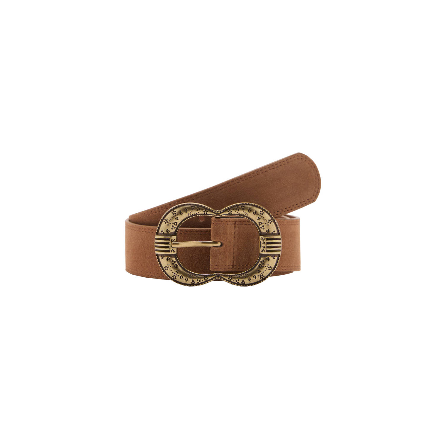 Mango leren riem cognac