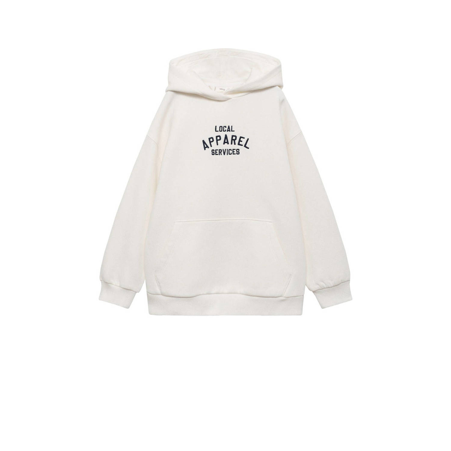 Mango Kids hoodie met tekst naturel wit