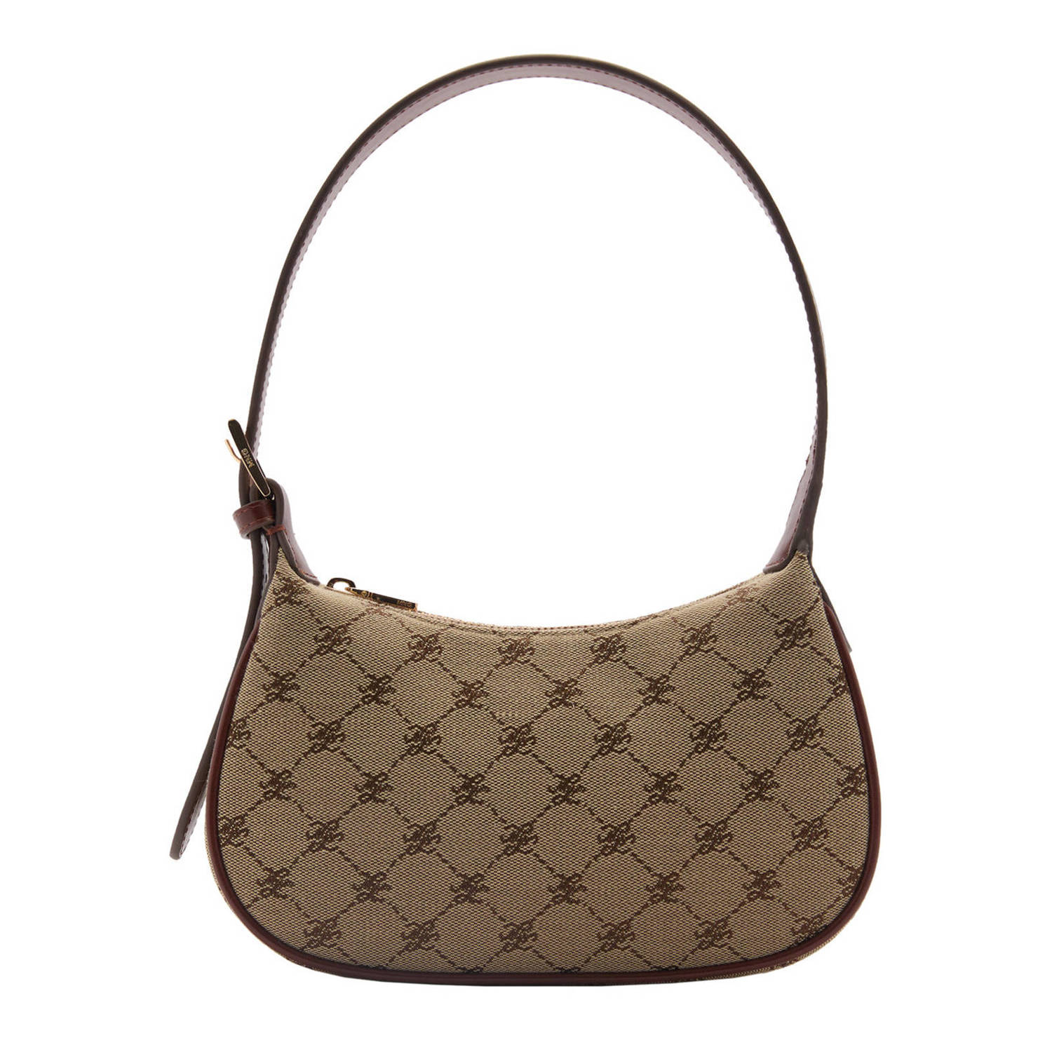 Mango schoudertas met logoprint bruin