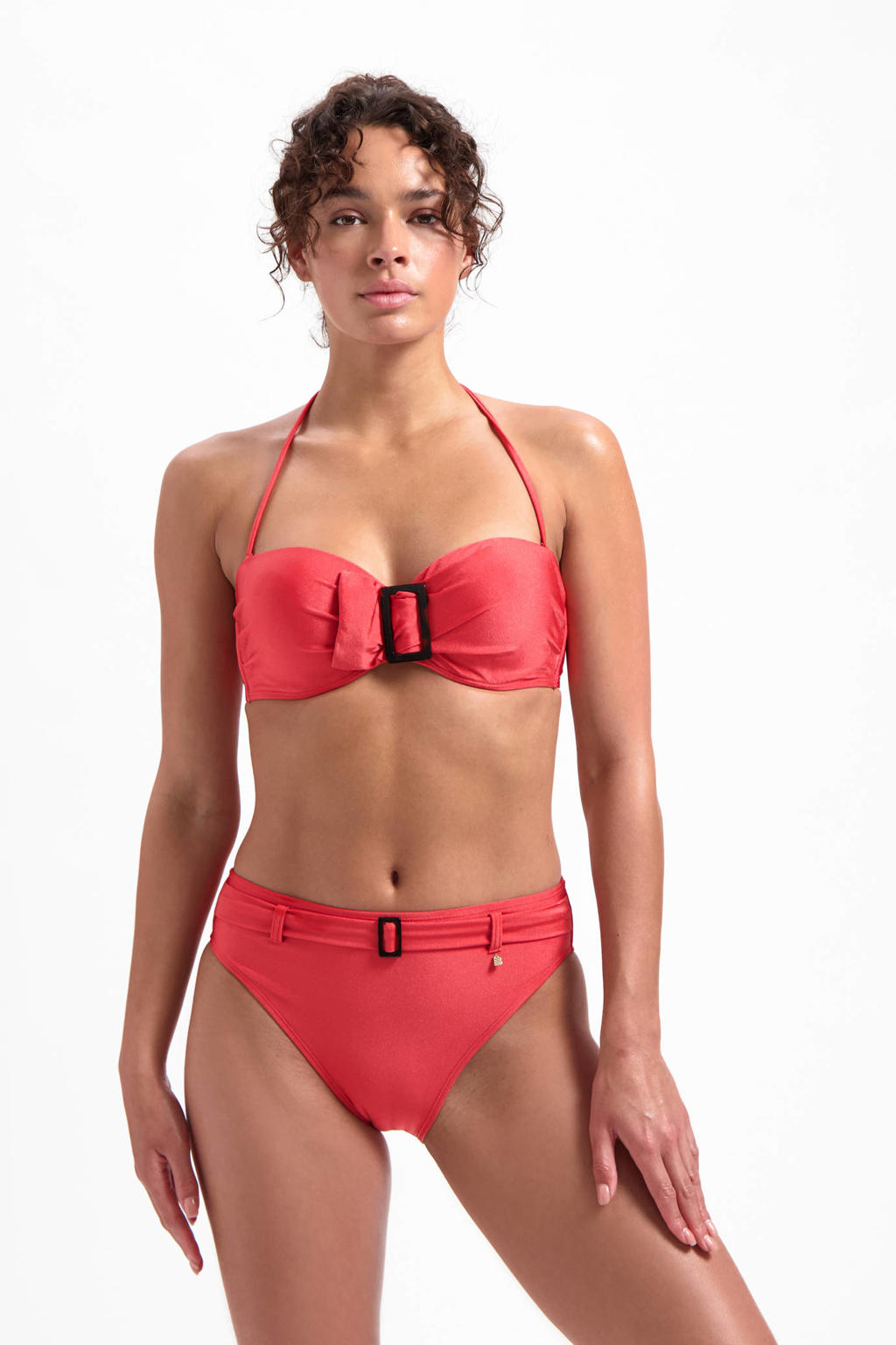Beachlife voorgevormde strapless bandeau bikinitop rood
