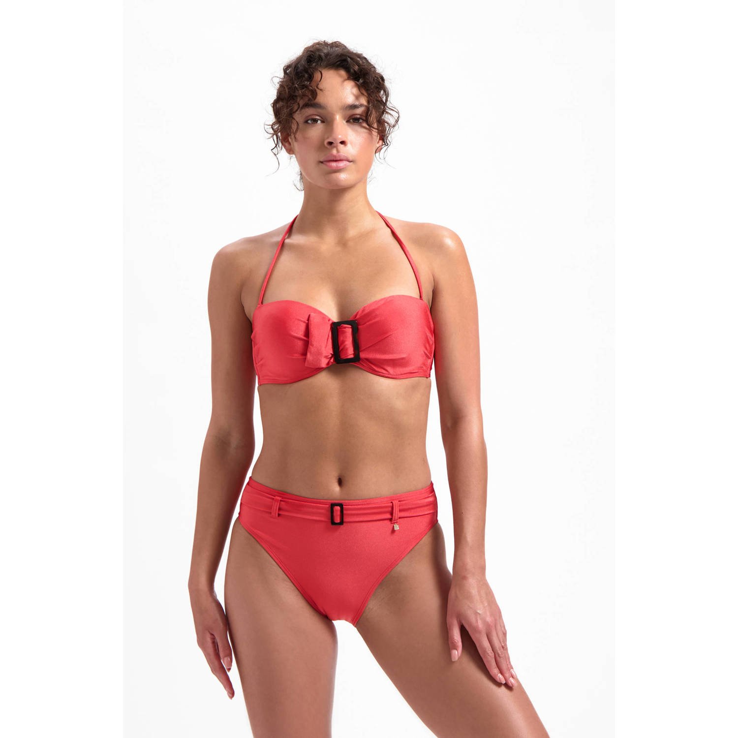 Beachlife voorgevormde strapless bandeau bikinitop rood