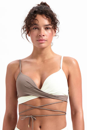 voorgevormde beugel bikinitop beige/ecru