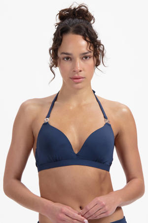 voorgevormde halter bikinitop donkerblauw