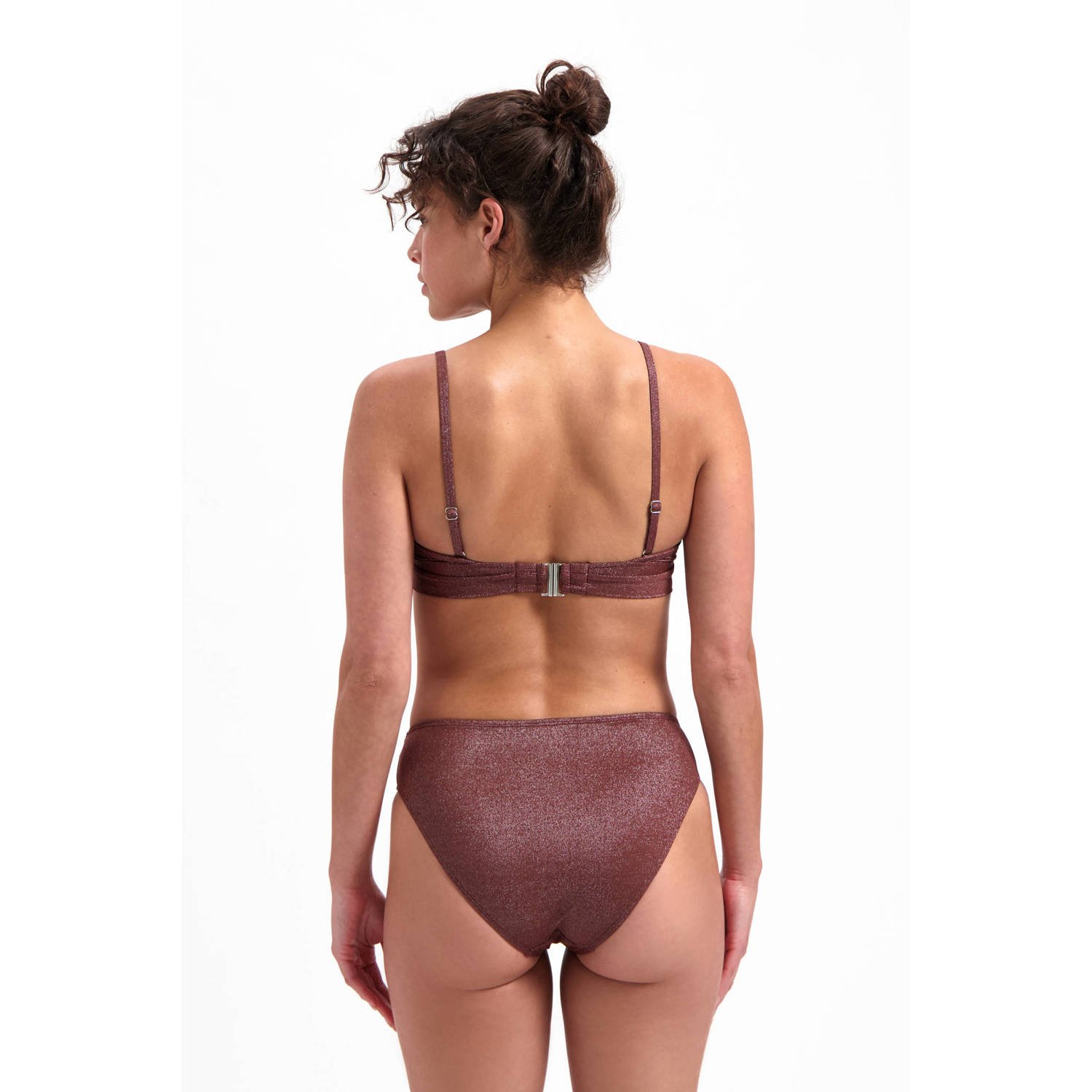 Beachlife bikinibroekje met lurex bruin
