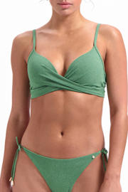 thumbnail: Beachlife voorgevormde beugel bikinitop met lurex groen