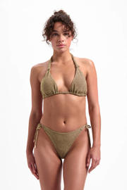 thumbnail: Beachlife voorgevormde triangel bikinitop met lurex goud