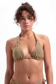thumbnail: Beachlife voorgevormde triangel bikinitop met lurex goud
