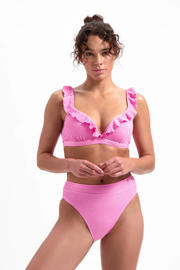 thumbnail: Beachlife voorgevormde beugel bikinitop met textuur roze