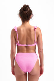 thumbnail: Beachlife voorgevormde beugel bikinitop met textuur roze