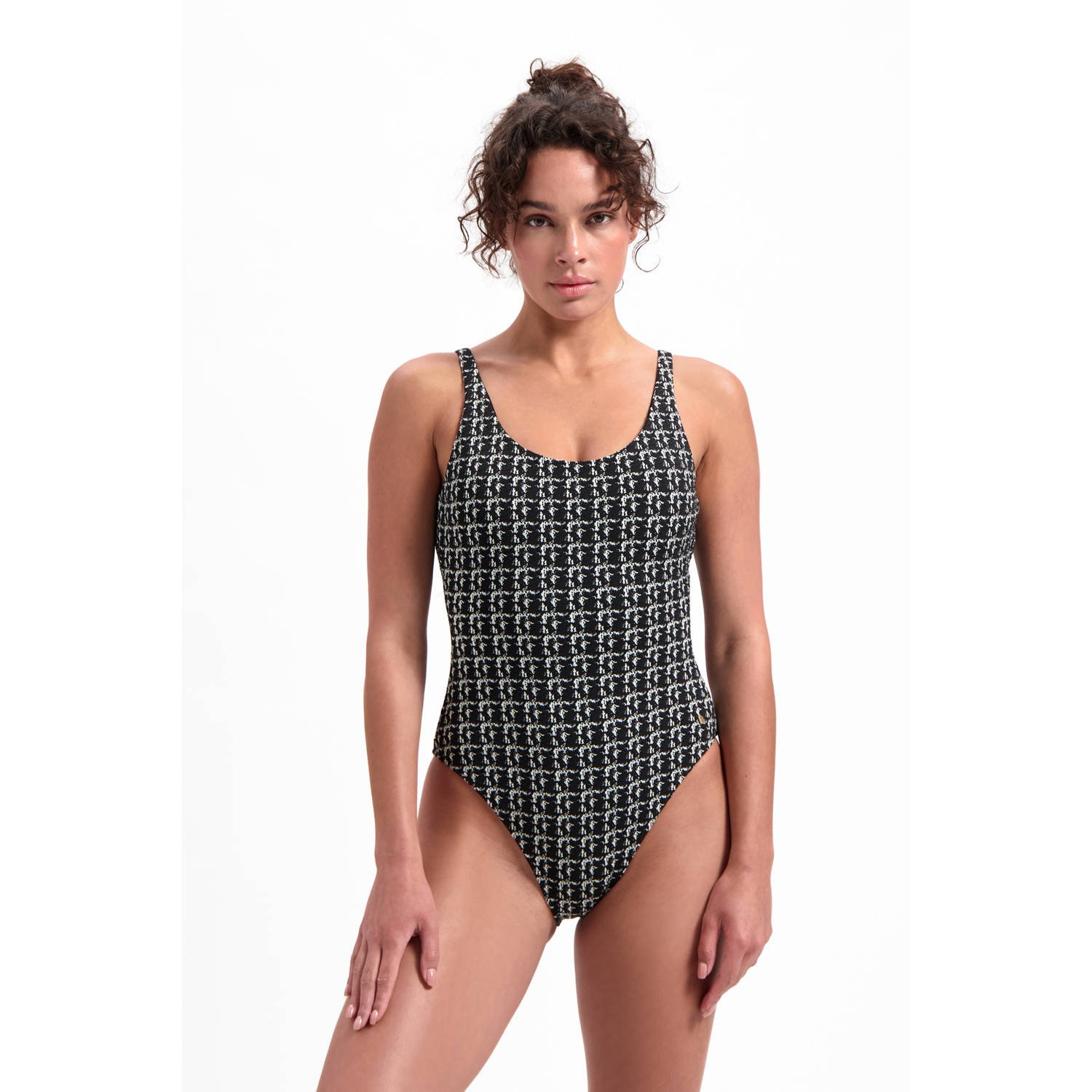 Beachlife badpak met textuur zwart wit