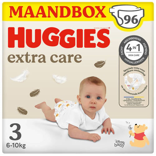 Huggies Extra Care Luiers - maat 3 (6 - 10 kg) - 96 stuks afbeelding