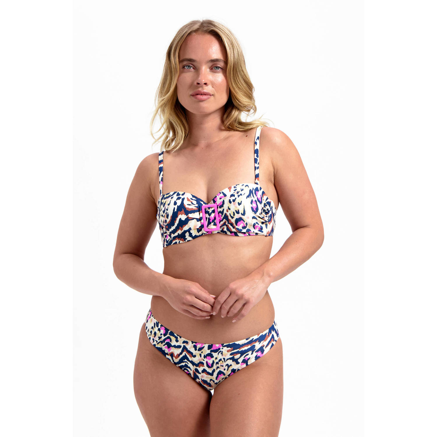 Cyell bikinibroekje zand donkerblauw roze