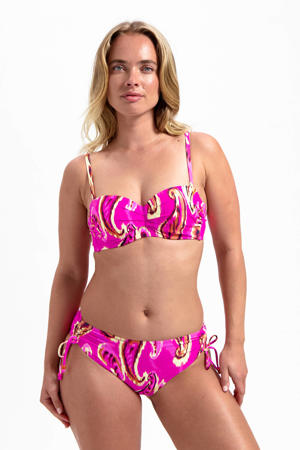 high waist bikinibroekje roze/beige