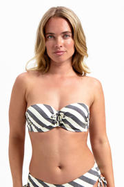 thumbnail: Cyell voorgevormde strapless bandeau bikinitop met lurex zilver/wit