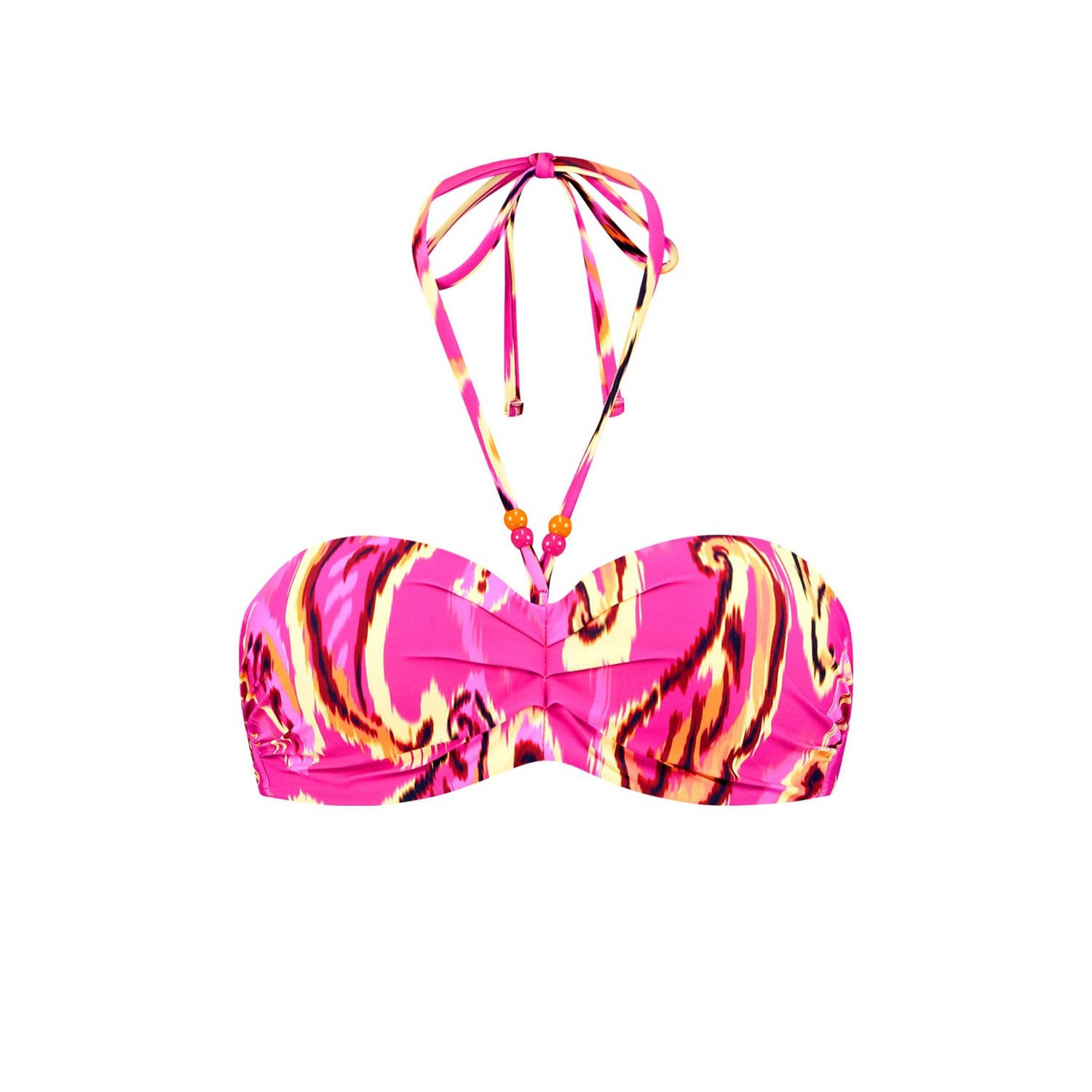 Cyell voorgevormde strapless bandeau bikinitop roze beige