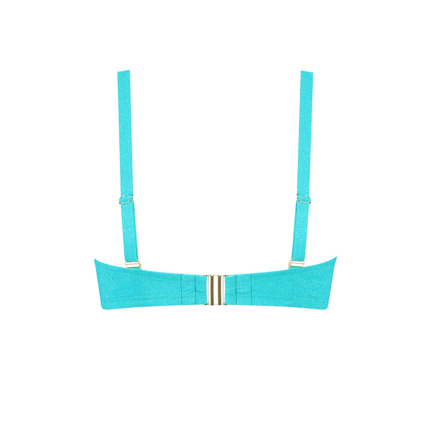 Cyell voorgevormde beugel bikinitop met lurex turquoise