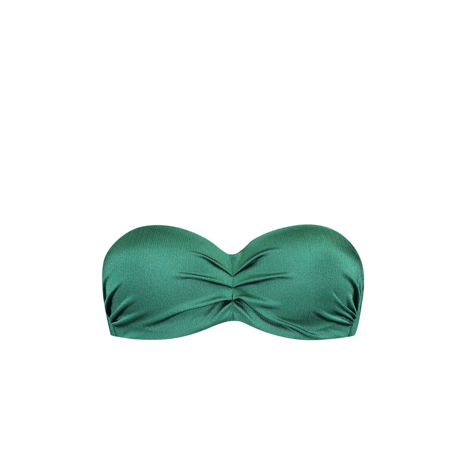 Cyell voorgevormde strapless bandeau bikinitop groen