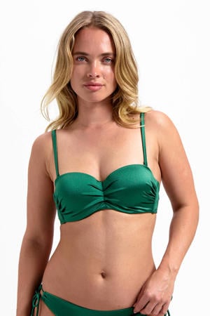 voorgevormde strapless bandeau bikinitop groen