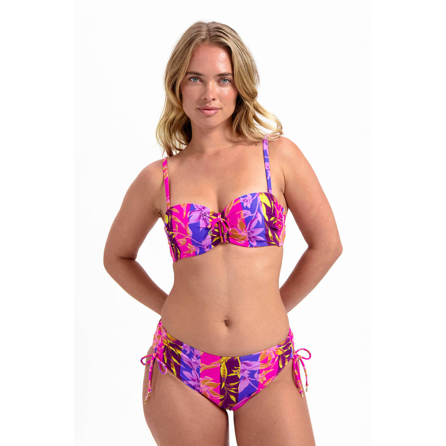 Cyell high waist bikinibroekje roze blauw paars