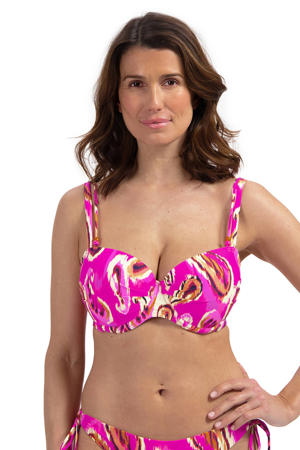 voorgevormde beugel bikinitop roze/beige