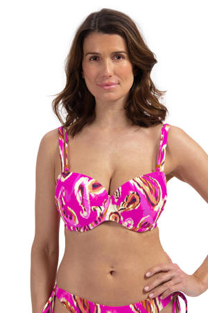 voorgevormde beugel bikinitop roze/beige