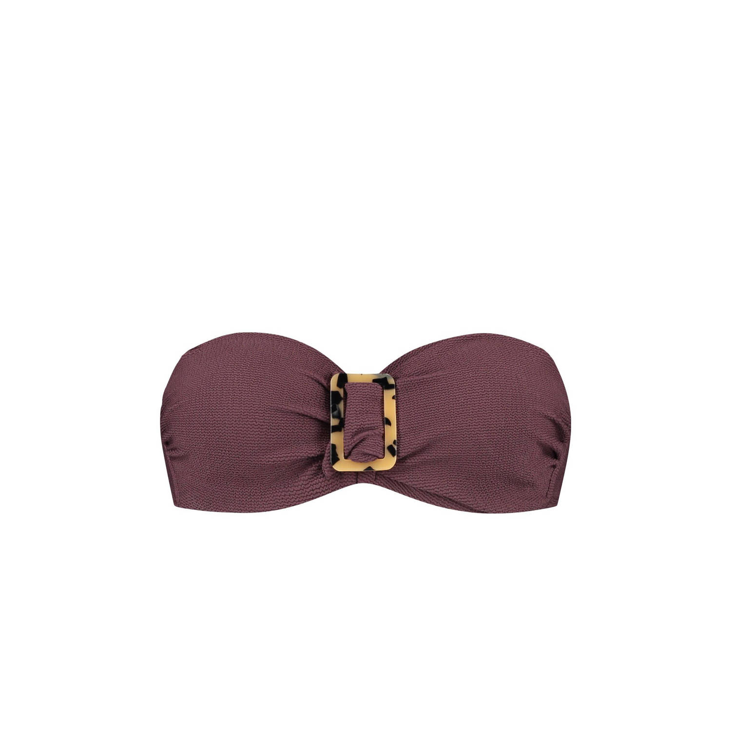 Cyell voorgevormde strapless bandeau bikinitop bruin