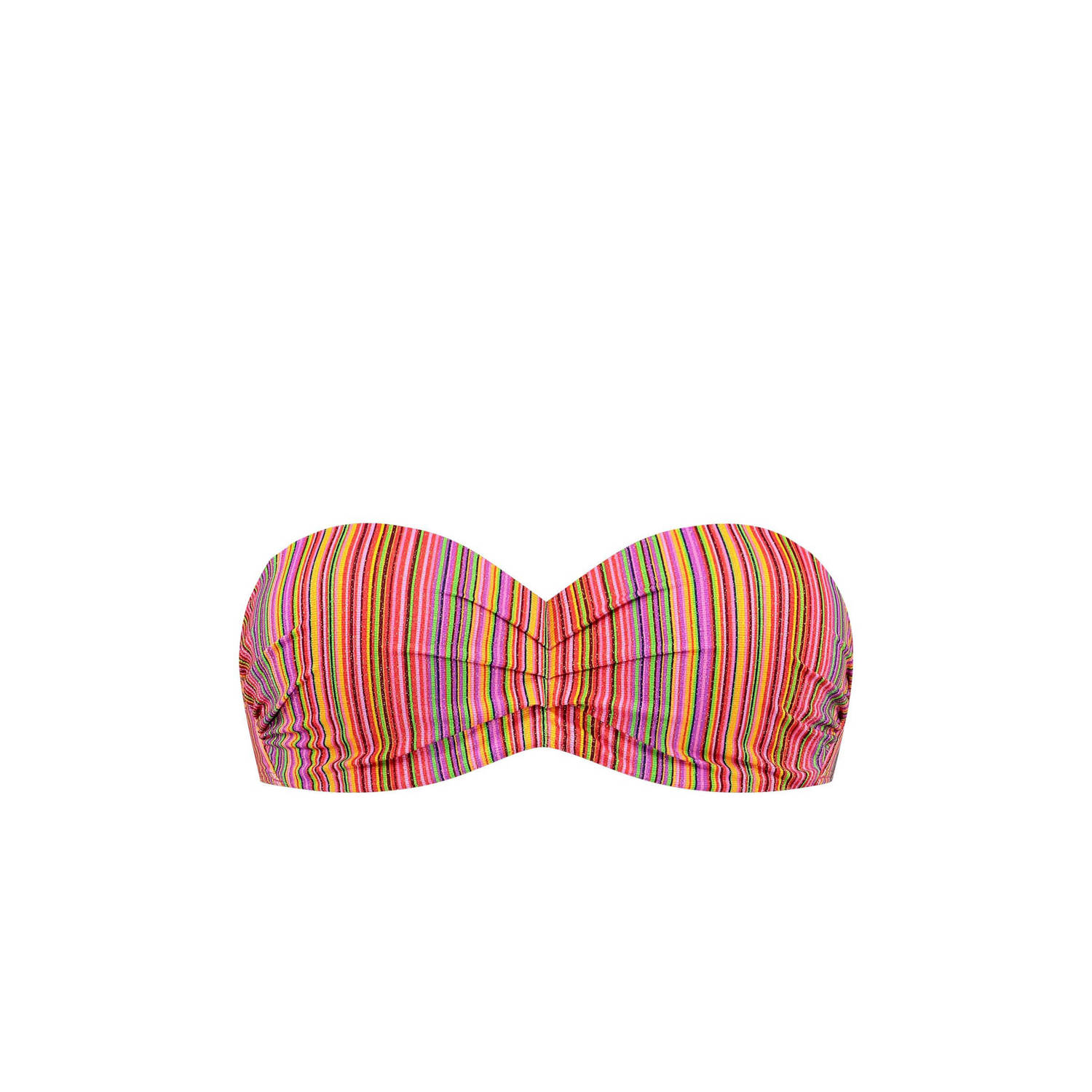 Cyell voorgevormde strapless bandeau bikinitop oranje multi