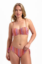 thumbnail: Cyell voorgevormde strapless bandeau bikinitop oranje/multi