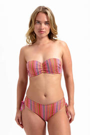 thumbnail: Cyell voorgevormde strapless bandeau bikinitop oranje/multi