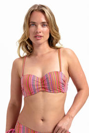 thumbnail: Cyell voorgevormde strapless bandeau bikinitop oranje/multi