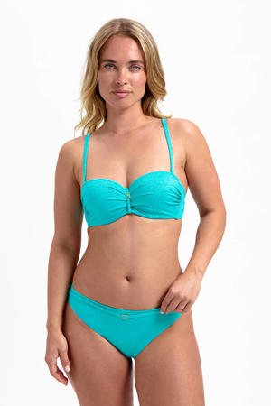 bikinibroekje met lurex turquoise