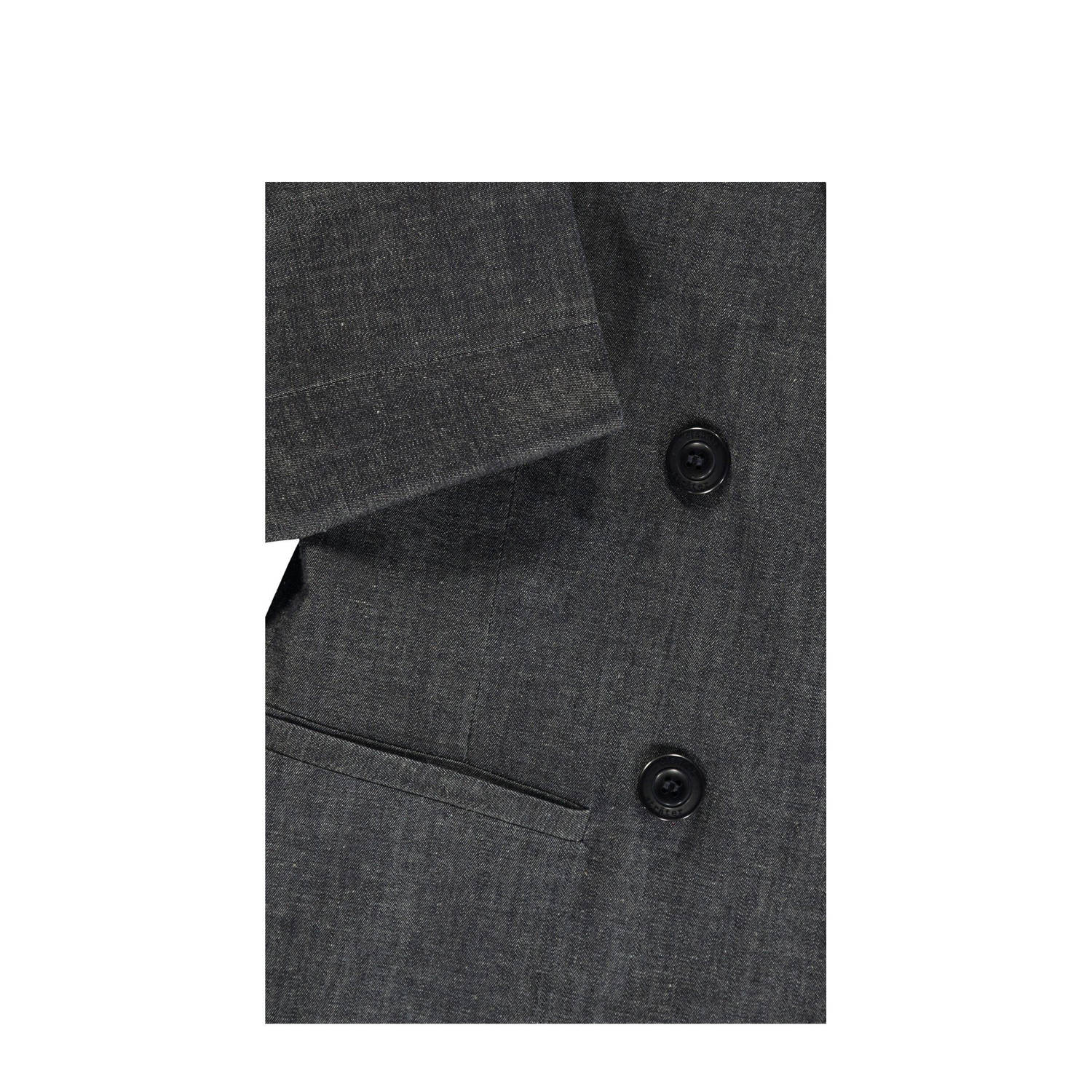 Claudia Sträter gemêleerde rechtvallende blazer black denim