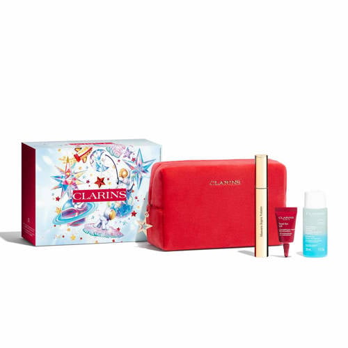 Clarins Set - Total Eye Lift 3 ml + Instant Eye Make-up Remover 30 ml + Supra Volume Mascara 8 ml afbeelding