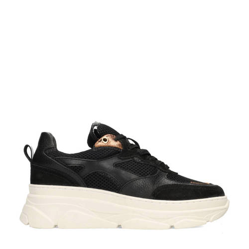 PS Poelman Jana chunky leren sneakers zwart afbeelding