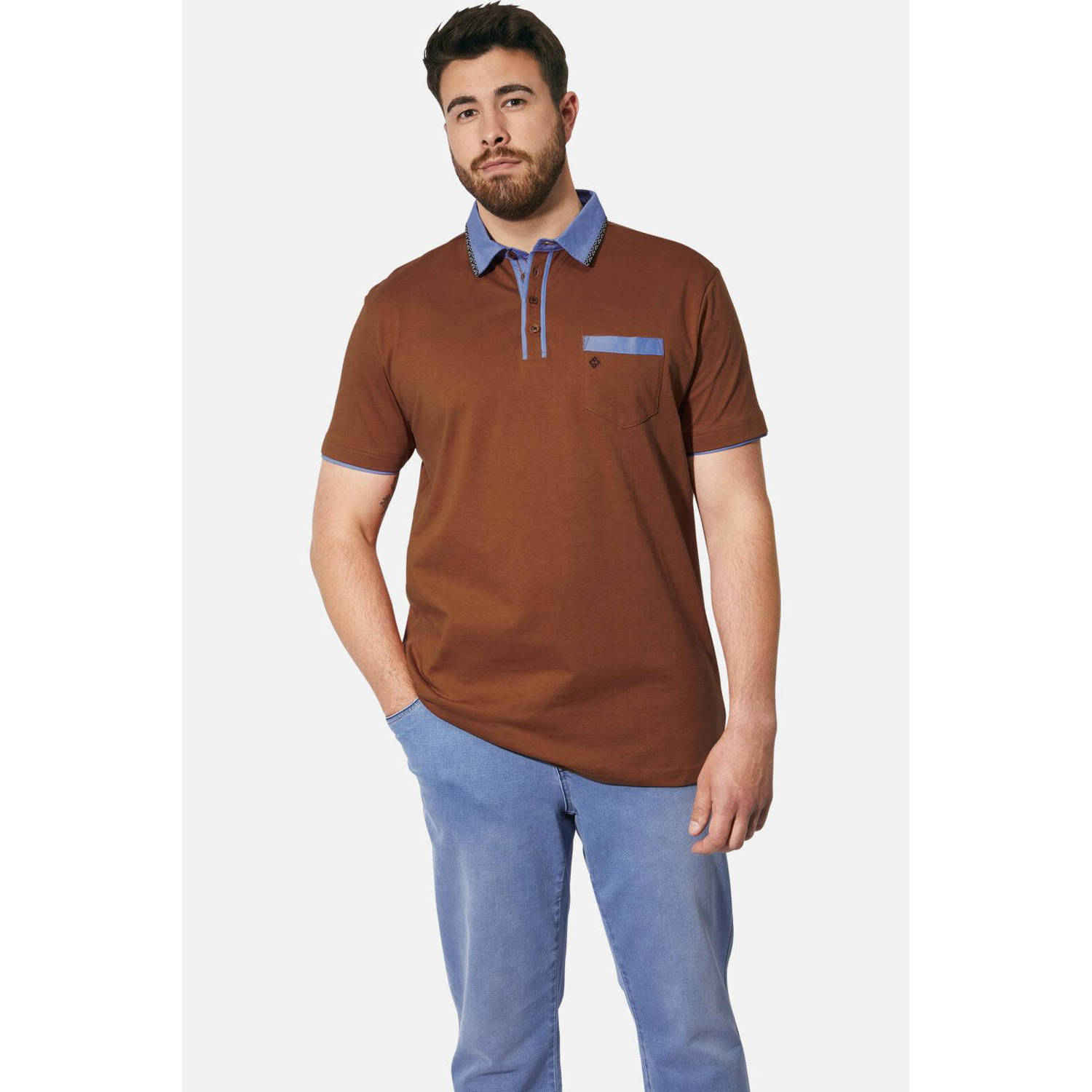 Charles Colby oversized polo EARL WILLMER Plus Size bruin