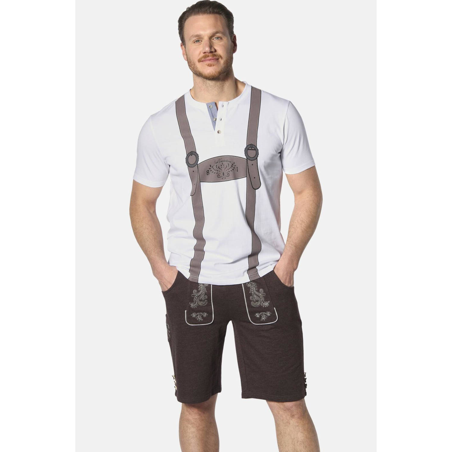 Jan Vanderstorm T-shirt KELBY Plus Size met printopdruk wit