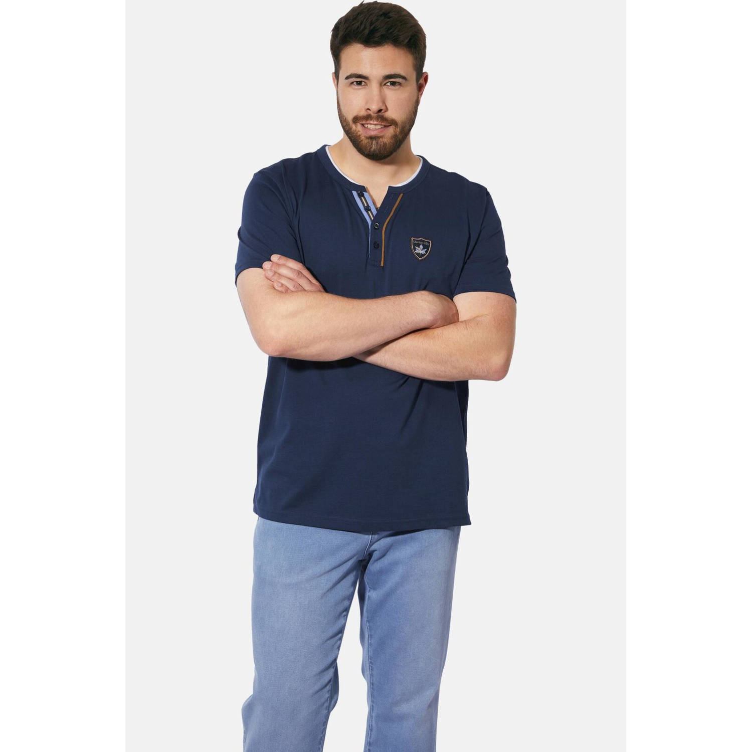 Charles Colby T-shirt EARL LUDUVON Plus Size met printopdruk donkerblauw